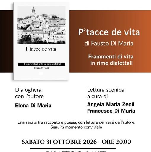 31/10/2026 – Presentazione libro «P’tacce de vita» di Fausto Di Maria